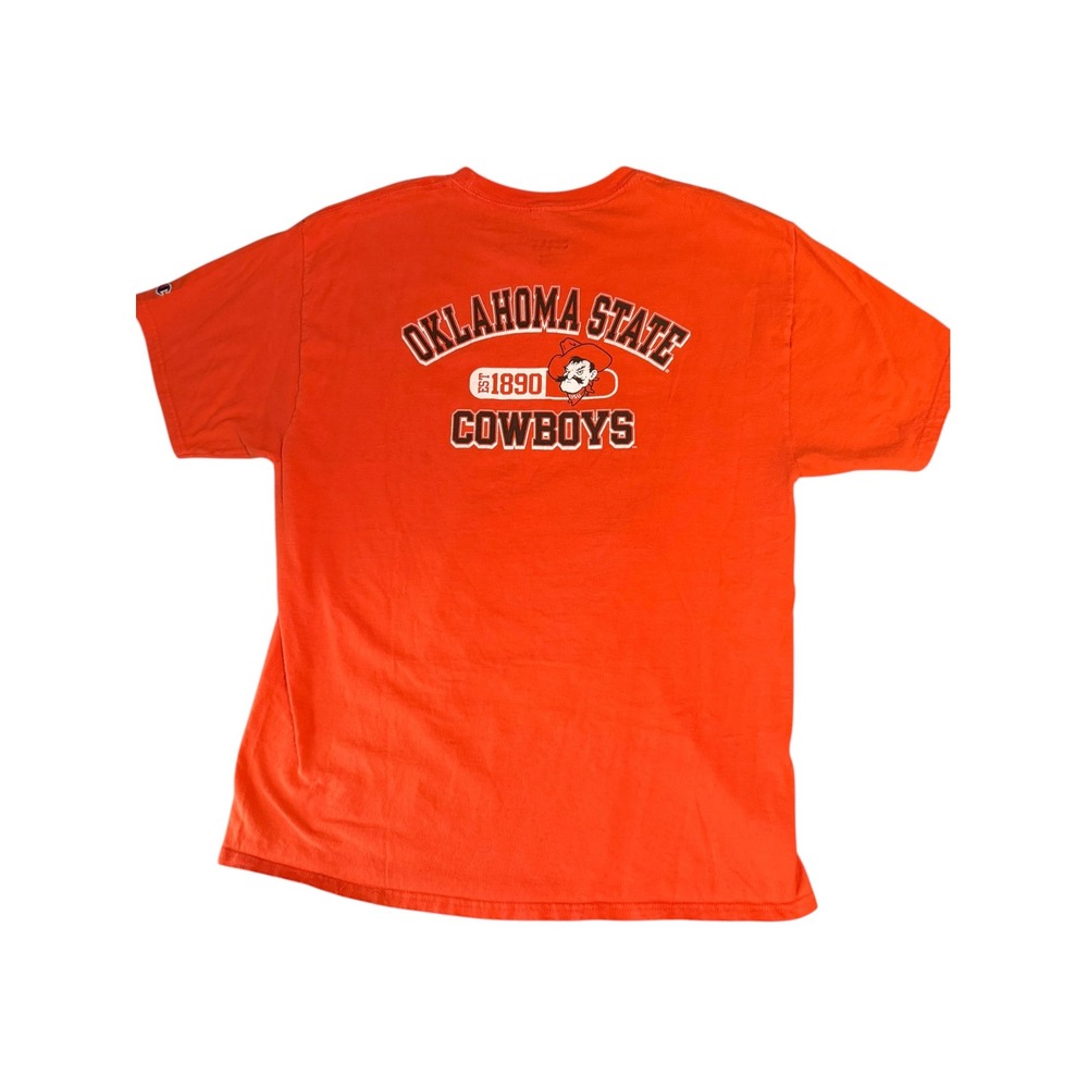 Champion Oklahoma State Cowboys T-Shirt Mens Large Orange OSU Pistol Pete Tee